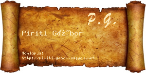 Piriti Gábor névjegykártya